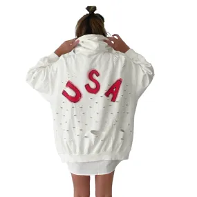 'USA USA USA' Painted Hoodie